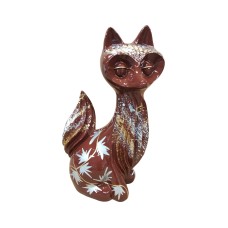 Figura Lis Pop-Art Autumn Splash brązowo-złota wysoki połysk żywica H: 60cm