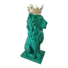 Figura dekoracyjna Lew z koroną H: 80cm z żywicy