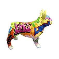 Figura Buldog Pop-Art Graffiti Street-Art Multicolor wysoki połysk żywica H: 70cm