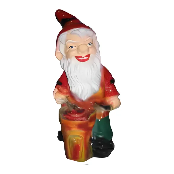 Figura dekoracyjna Krasnal przy beczce H: 40cm z żywicy