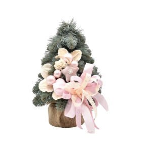 Choinka stożkowa dekorowana srebrzysta 30 cm DOLCE - zdjęcie 1