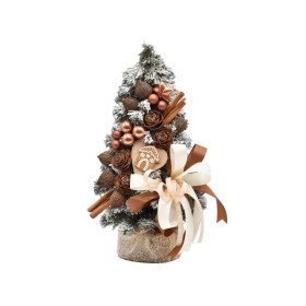 Choinka stożkowa dekorowana ośnieżona 40 cm CAPPUCCINO - zdjęcie 1