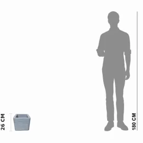 Figura ogrodowa Wazon falisty kwadrat H: 26cm betonowa - zdjęcie 2