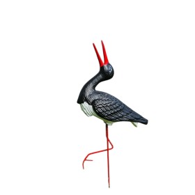 Figura ozdobna BOCIAN KLEKOT H: 57cm czarny ogrodowa - zdjęcie 10