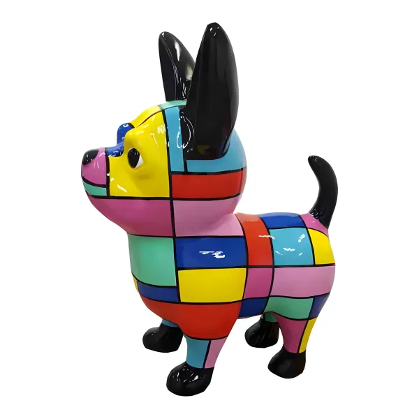 Figura dekoracyjna Pies buldog H: 55cm z żywicy