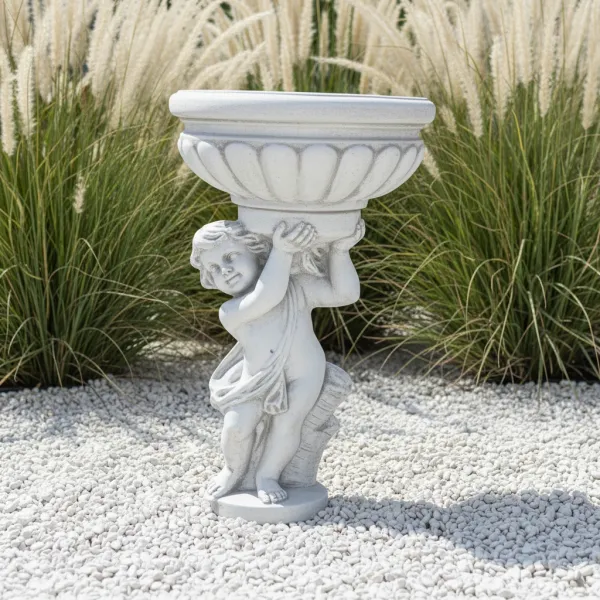 Figura ogrodowa Chłopak z wazonem H: 77cm betonowa