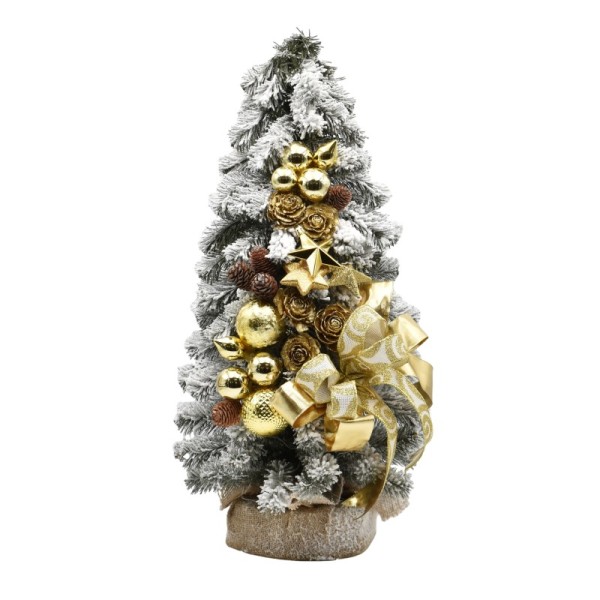 Choinka stożkowa dekorowana ośnieżona 60 cm ANGEL