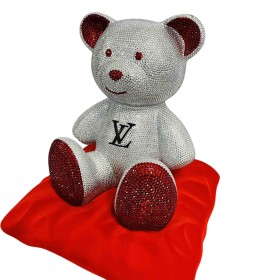 Figura dekoracyjna Miś Glamoure 25.000 lśniących cyrkonii oklejany ok. 90h! - zdjęcie 14