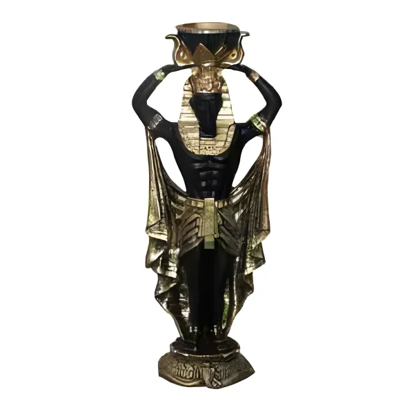 Figura dekoracyjna Świecznik egipski H: 37cm z żywicy