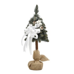 Choinka na kołeczku dekorowana srebrzysta 50 cm BIANCO - zdjęcie 1