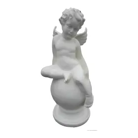 Figura dekoracyjna Anioł na kuli H: 70cm z żywicy - zdjęcie 2