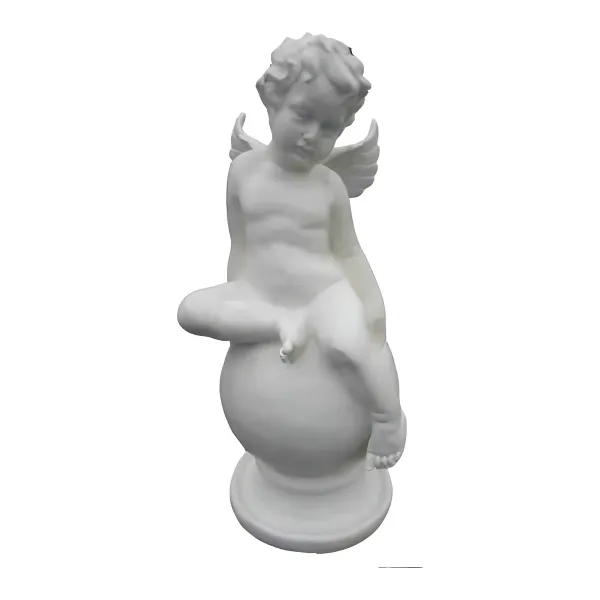 Figura dekoracyjna Anioł na kuli H: 70cm z żywicy