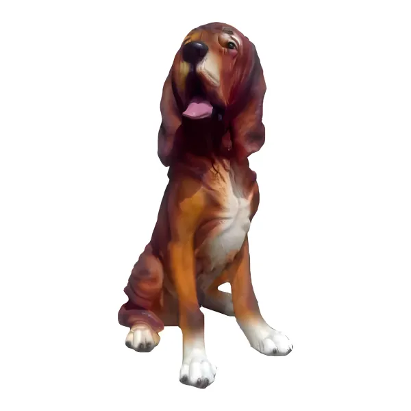 Figura dekoracyjna Pies basset hound siedzący wym. 57×73cm z żywicy