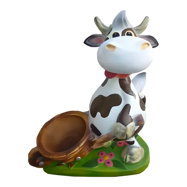 Figura dekoracyjna Krowa z donicą wym. 48×38cm z żywicy