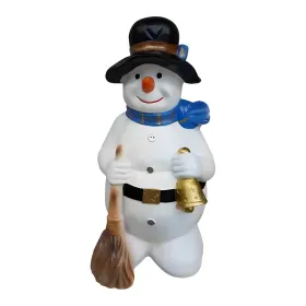 Figura dekoracyjna Bałwan z miotłą H: 68cm z żywicy - zdjęcie 2