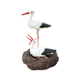 Figura ozdobna ogrodowa BOCIANIE GNIAZDO 2 BOCIANY Bocian mały, klekot do ogrodu - zdjęcie 1