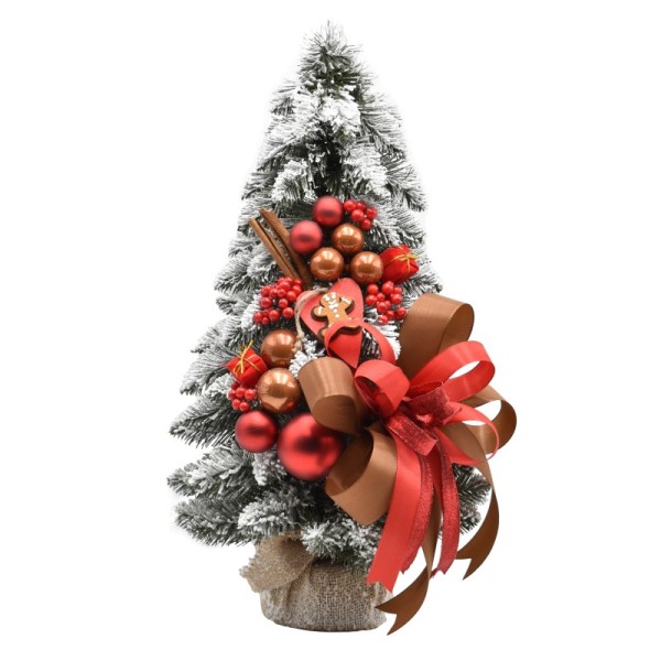 Choinka stożkowa dekorowana ośnieżona 50 cm BRUNA