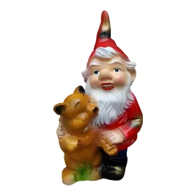 Figura dekoracyjna Krasnal z niedźwiadkiem H: 40cm z żywicy - zdjęcie 2
