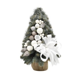 Choinka stożkowa dekorowana srebrzysta 40 cm BIANCO - zdjęcie 1