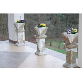 Elegancka donica w stylu klasycznym z greckim motywem, marmur H: 27,5 cm waza misa - zdjęcie 4