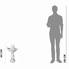 Fontanna ogrodowa mała H: 60cm biały cement - zdjęcie 2