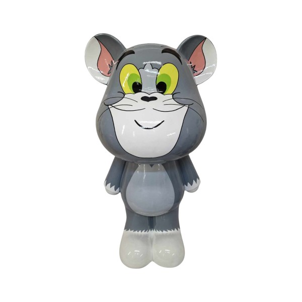 Figura Miś Pop-Art Cartoon Mouse Style szaro-biała wysoki połysk żywica
