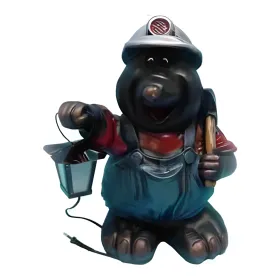 Figura dekoracyjna Kret górnik z latarnią H: 44cm z żywicy - zdjęcie 2