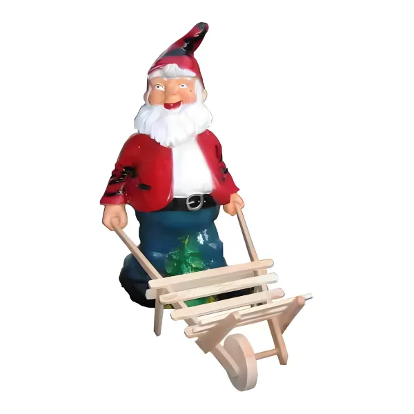 Figura dekoracyjna Krasnal z taczką H: 95cm z żywicy