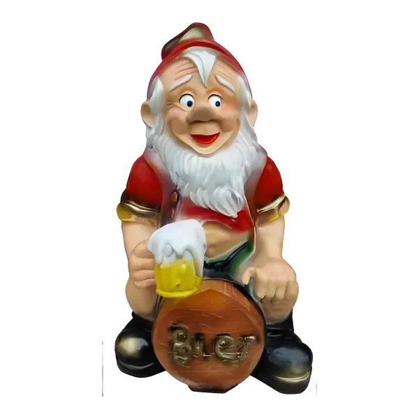Figura dekoracyjna Krasnal z piwem H: 55cm z żywicy