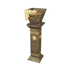 Elegancka donica w stylu greckim, dekoracyjna złota z czarnym H: 27,5 cm waza misa - zdjęcie 3