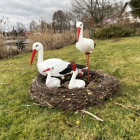 Bocian ogrodowy gniazdo bocianie 4 bociany bocian duży, średni, mały, klekot do ogrodu - zdjęcie 5