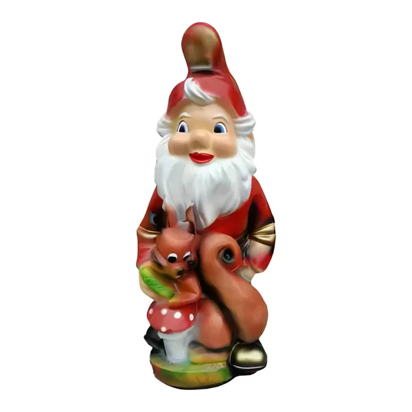 Figura dekoracyjna Krasnal z wiewiórką H: 75cm z żywicy