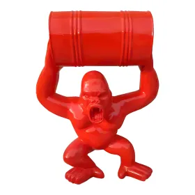 Figura dekoracyjna Goryl z beczką H: 100cm z żywicy - zdjęcie 2