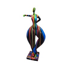 Figura Balerina Pop-Art Drip Stripe Multikolor NANA wysoki połysk żywica H: 120cm