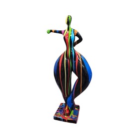 Figura Balerina Pop-Art Drip Stripe Multikolor NANA wysoki połysk żywica H: 120cm - zdjęcie 2