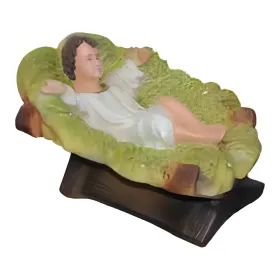 Figura dekoracyjna Dzieciątko Jezus w żłóbku H: 31cm z żywicy - zdjęcie 2