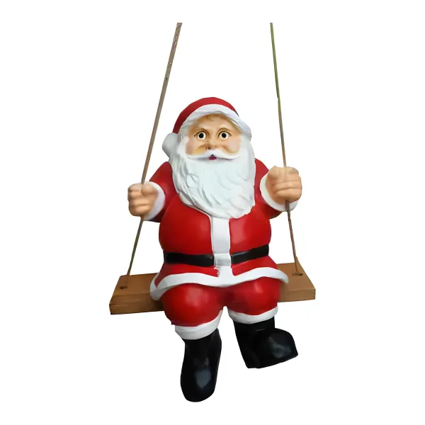 Figura dekoracyjna Św. Mikołaj na huśtawce H: 32cm z żywicy