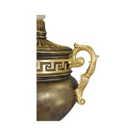 Ciemna lampa w kształcie amfory ze złotymi zdobieniami, H: 0,8m - zdjęcie 3