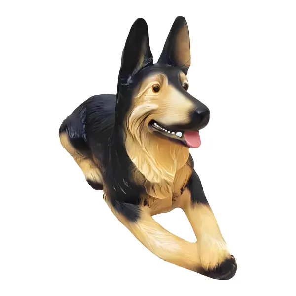 Figura dekoracyjna Pies owczarek alzacki leżący wym. 56×95cm z żywicy