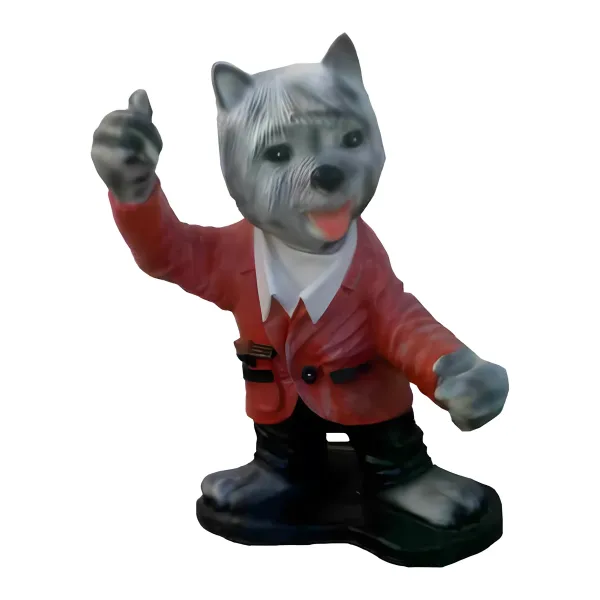 Figura dekoracyjna Pies w garniturze H: 180cm z żywicy