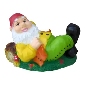 Figura dekoracyjna Krasnal z gąsienicą H: 30cm z żywicy - zdjęcie 2