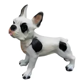 Figura dekoracyjna Pies buldog francuski biało-czarny H: 24cm z żywicy - zdjęcie 2