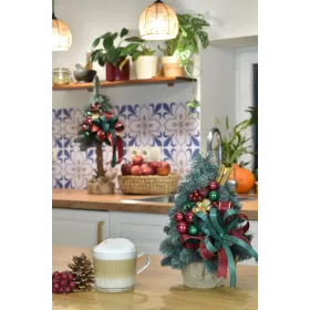 Choinka stożkowa dekorowana srebrzysta 30 cm CASA VERDE - zdjęcie 6