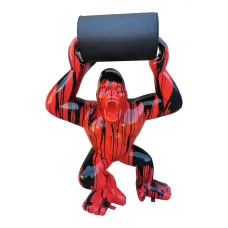 Figura dekoracyjna Goryl z beczką H: 140cm z żywicy