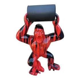 Figura dekoracyjna Goryl z beczką H: 140cm z żywicy - zdjęcie 2