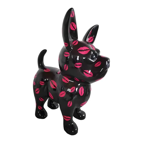 Figura dekoracyjna Pies buldog H: 91cm z żywicy