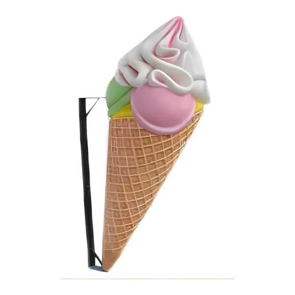 Figura dekoracyjna Lody w rożku na wieszaku H: 110cm z żywicy