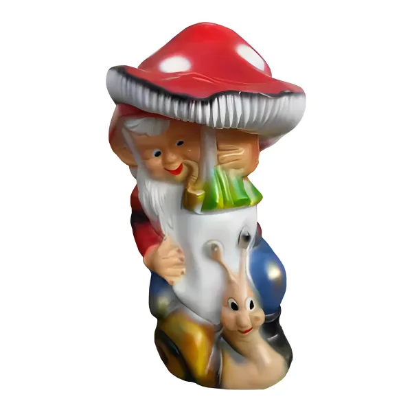 Figura dekoracyjna Krasnal ze ślimakiem H: 95cm z żywicy