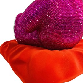 Figura dekoracyjna Miś różowy Glamoure 28.000 lśniących cyrkonii oklejany ok. 100h! - zdjęcie 18
