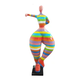 Figura dekoracyjna Kobieta w paski H: 132cm z żywicy - zdjęcie 2
